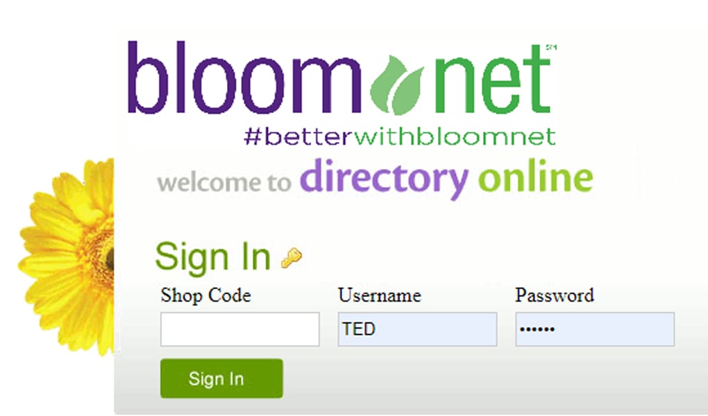 Directory Online Login Screen