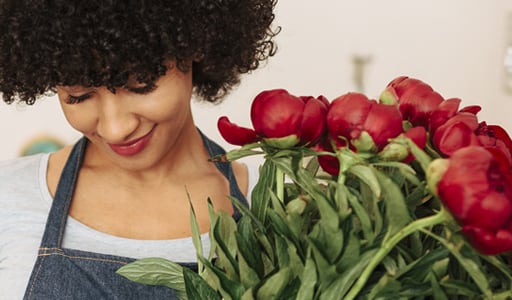 Woman with Roses