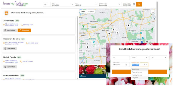 Locate My Florist Search Feature