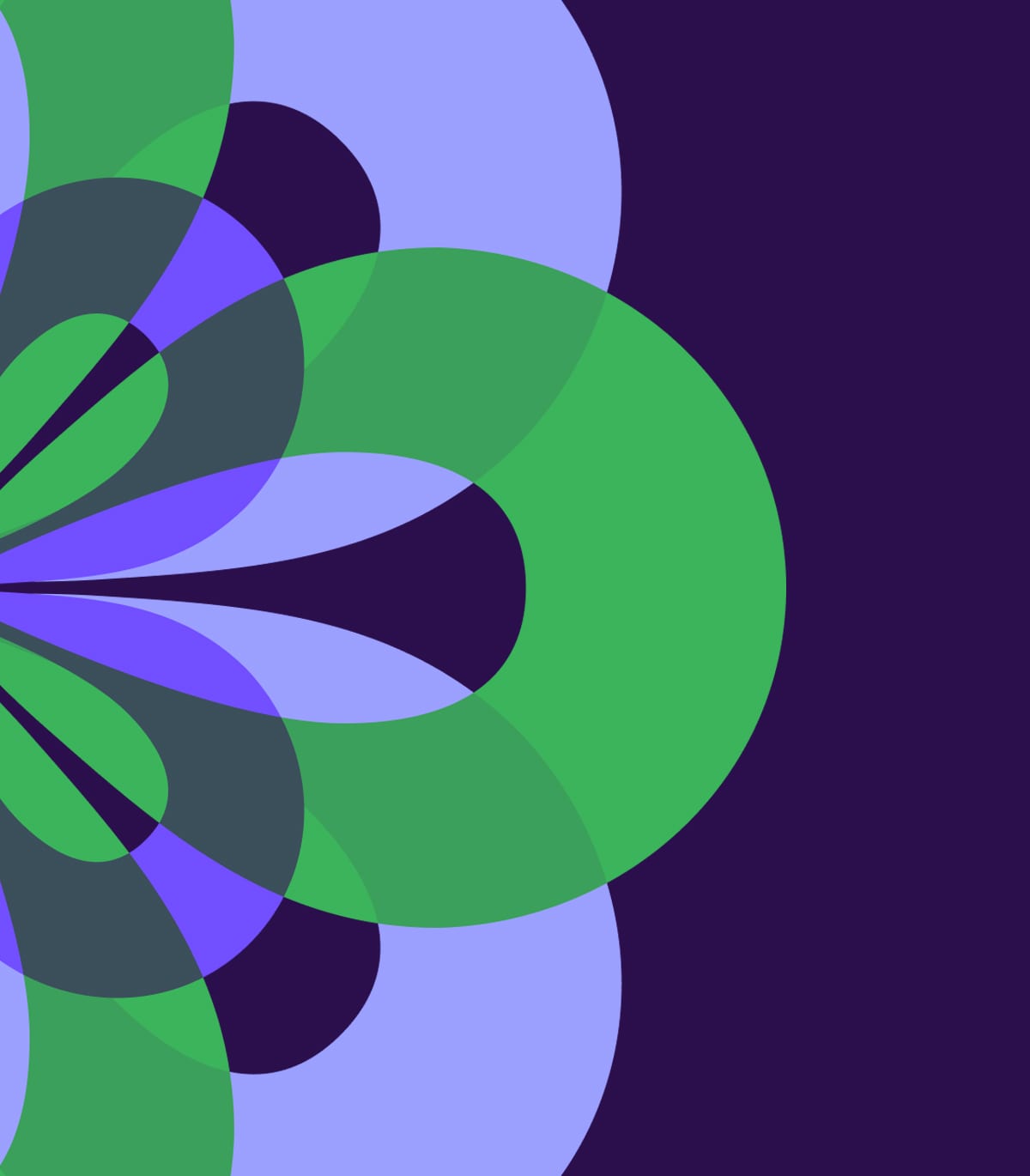 fern and periwinkle motif on purple background