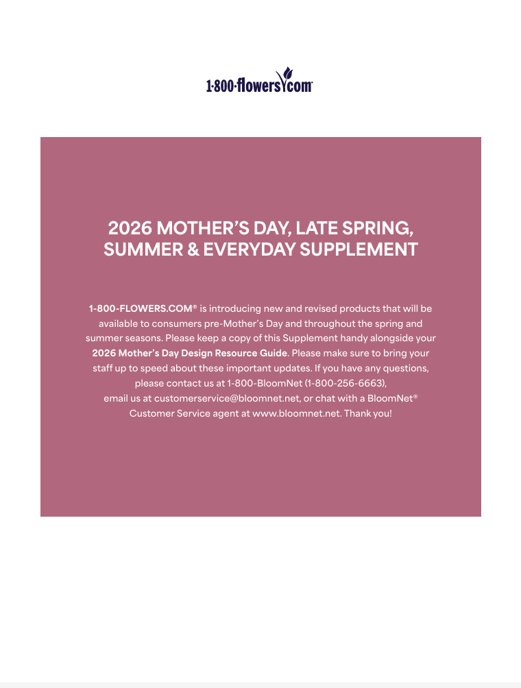 Fruit Bouquet and Shari's Berries 2026 Mother's Day, Late Spring, Summer & Everyday Supplement